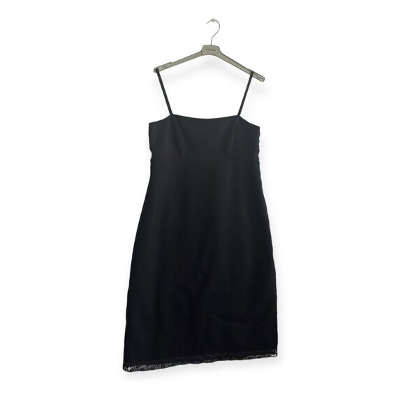Prada Archival F/W 2005 Runway Opening Look Black Wool Lace Midi Dress IT46 - Picture 1 of 16